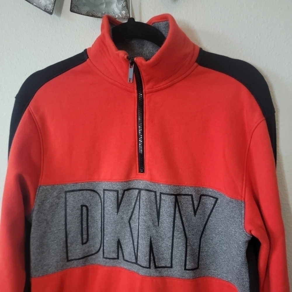 DKNY HOODIE Pullover red/ black size Small.